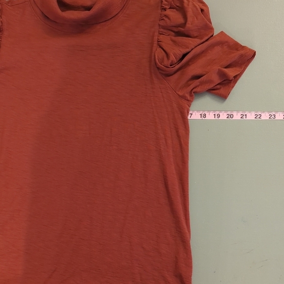 Nation LTD Dawn Femme Turtleneck Top in Red Clay size XL 100% Pima Cotton - Picture 10 of 11